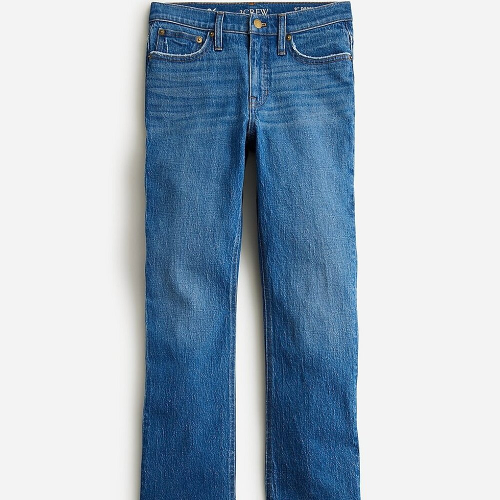 J. Crew 9" Demi-Boot Crop Jean Wedgewood Wash Sz 31